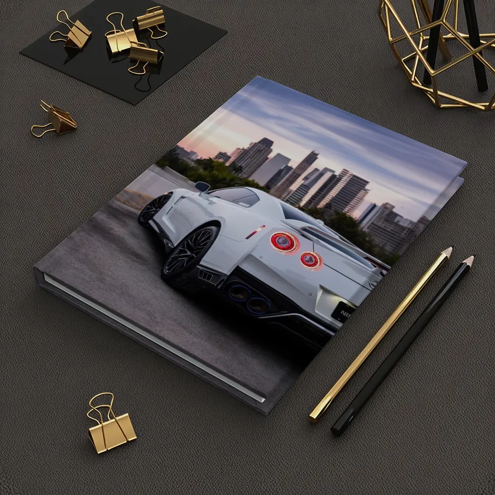 Nissan GT-R White Rear City Skyline – Notebooks