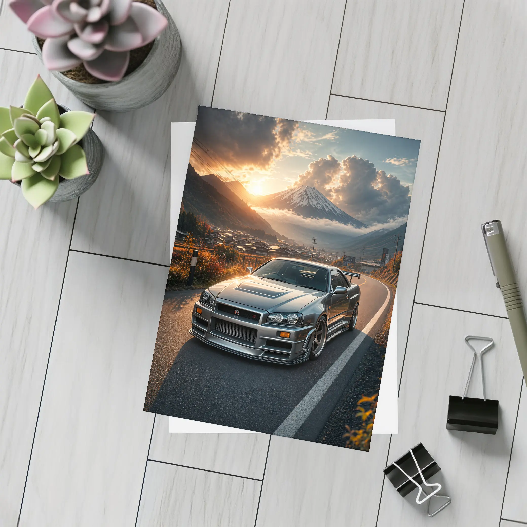 Nissan Skyline GT-R Mount Fuji Sunset – Postcards