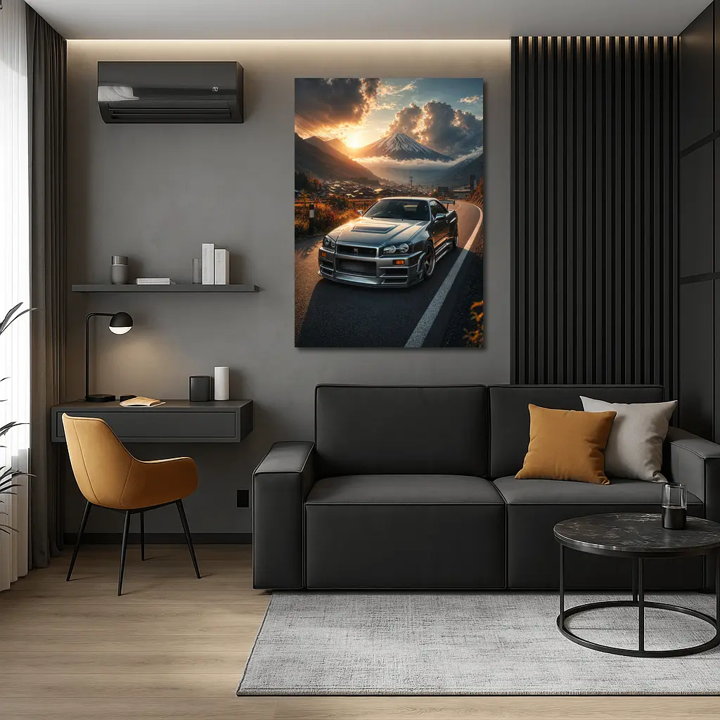 Nissan Skyline GT-R Mount Fuji Sunset – Wall Art