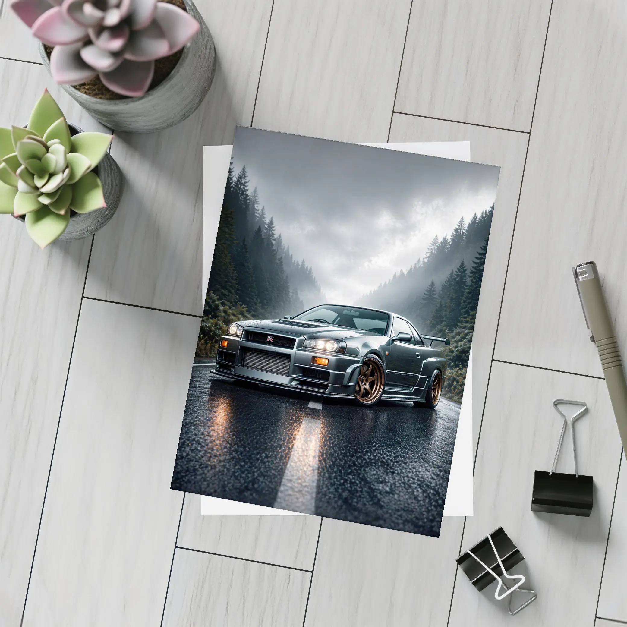 Nissan Skyline GT-R Rainy Forest Road – Postcards