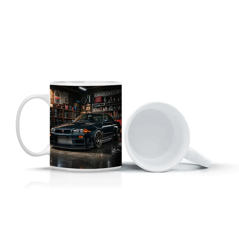 Nissan Skyline GT-R Dark Garage Scene – Mugs