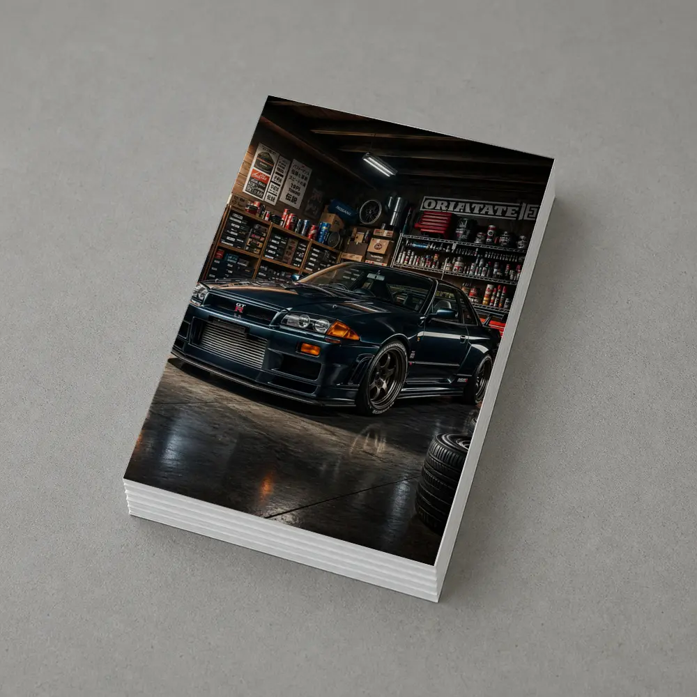 Nissan Skyline GT-R Dark Garage Scene – Postcards