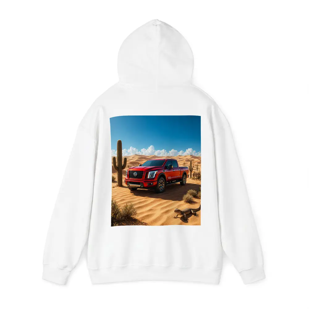 Nissan Titan Red Truck Desert Landscape – Hoodies