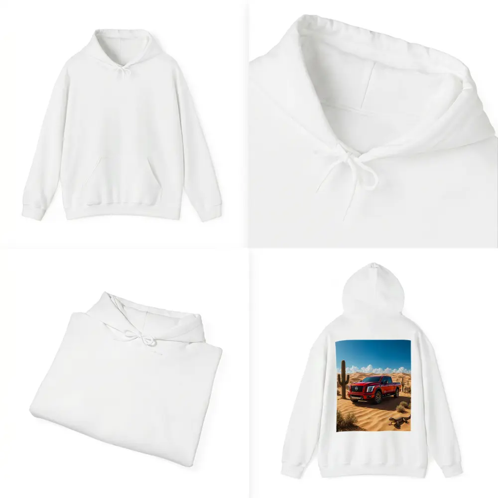 Nissan Titan Red Truck Desert Landscape – Hoodies
