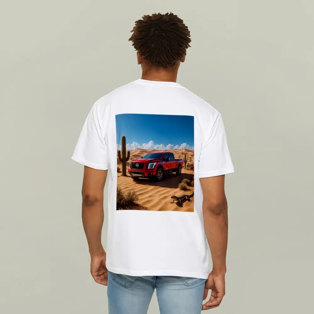 Nissan Titan Red Truck Desert Landscape – T-Shirts