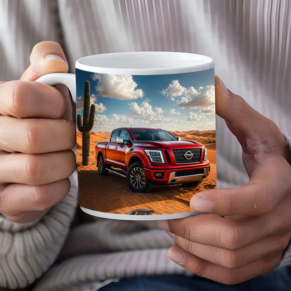 Nissan Titan Red Truck Desert Dunes – Mugs