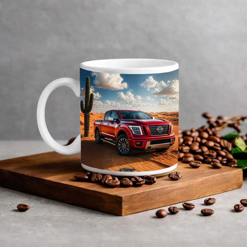 Nissan Titan Red Truck Desert Dunes – Mugs