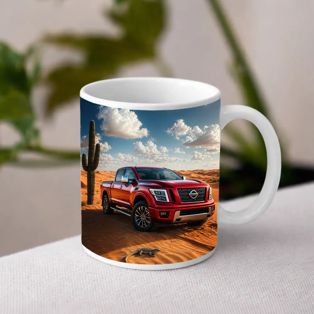 Nissan Titan Red Truck Desert Dunes – Mugs