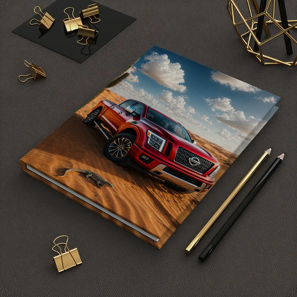 Nissan Titan Red Truck Desert Dunes – Notebooks