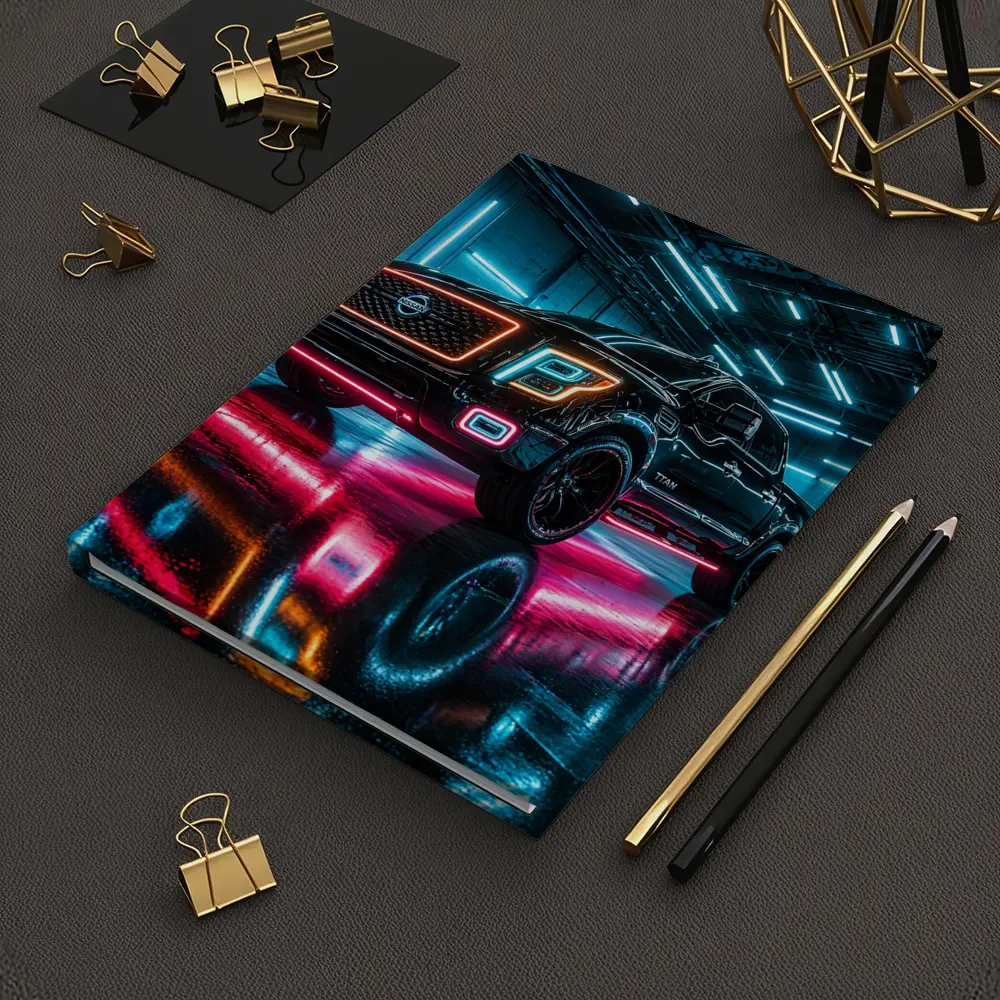 Nissan Titan Neon Lit Garage Night – Notebooks