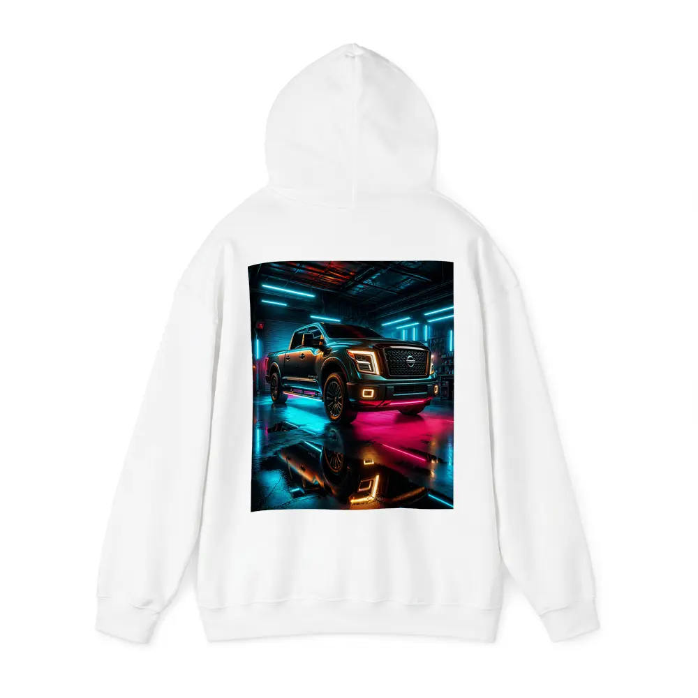 Nissan Titan Neon Garage Night Scene – Hoodies