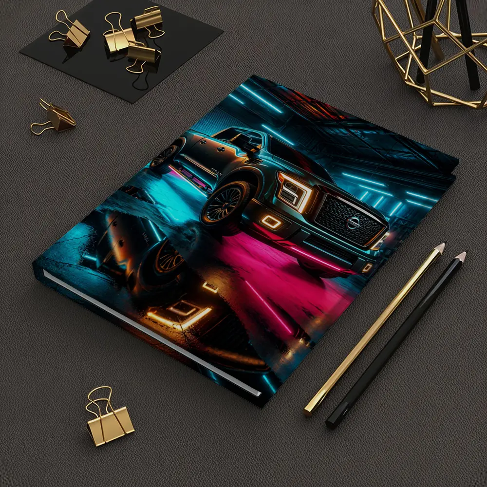 Nissan Titan Neon Garage Night Scene – Notebooks