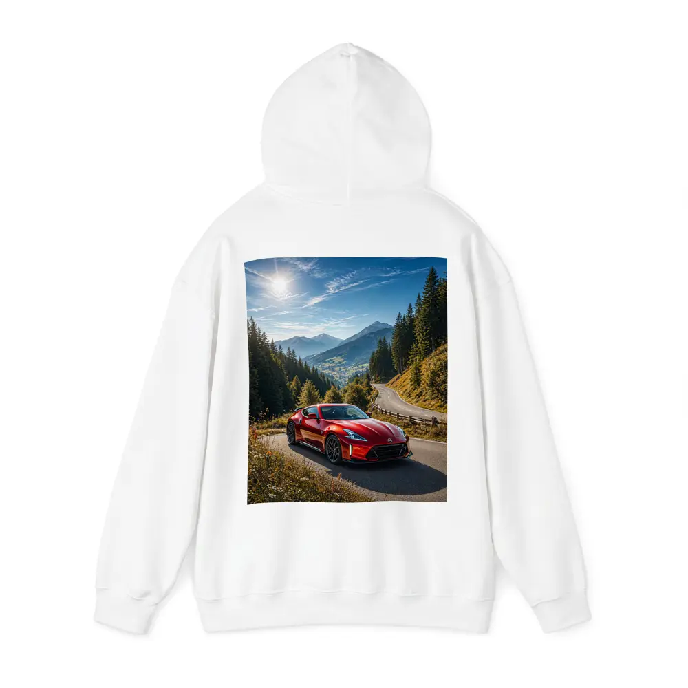 Nissan Z Red Sports Car Mountain Road – Hoodies