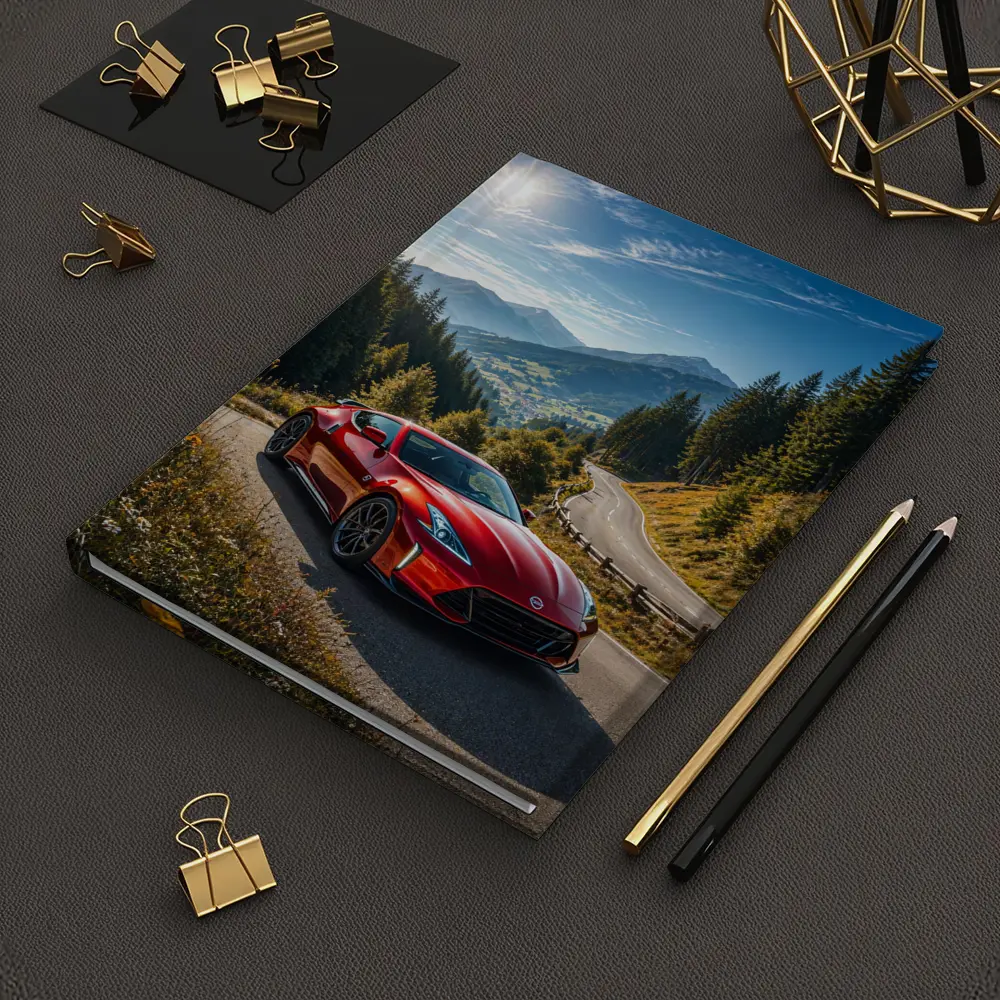 Nissan Z Red Sports Car Mountain Road – Notebooks