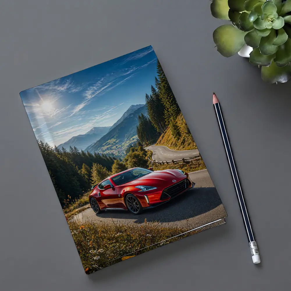 Nissan Z Red Sports Car Mountain Road – Notebooks