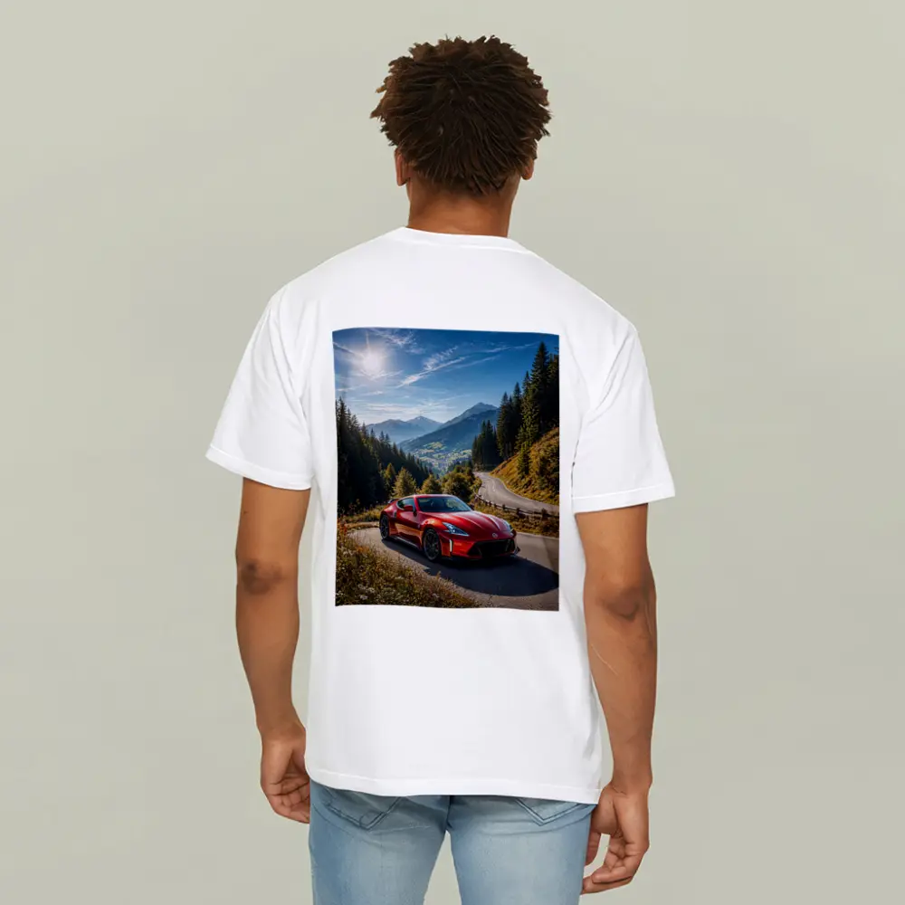 Nissan Z Red Sports Car Mountain Road – T-Shirts