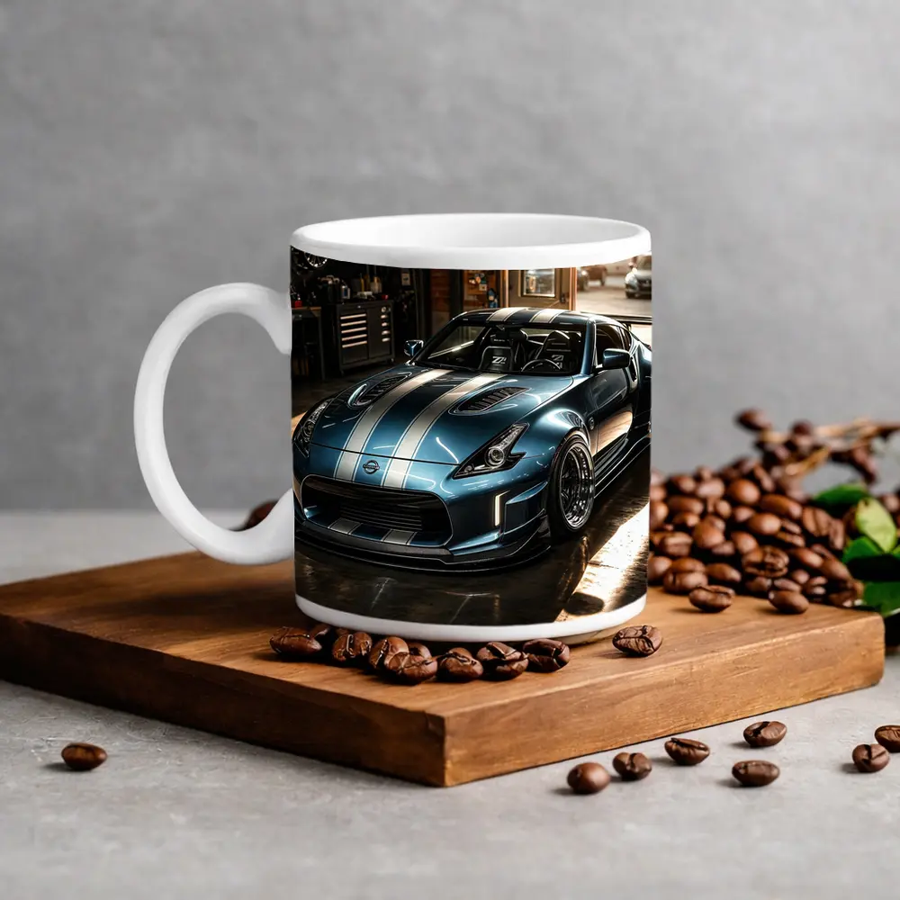 Nissan 370Z Wide Body Build Garage Scene – Mugs
