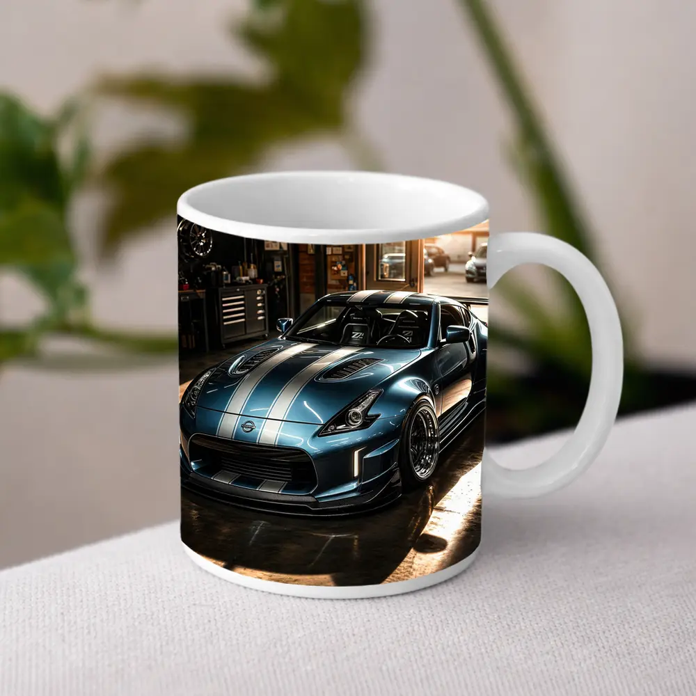 Nissan 370Z Wide Body Build Garage Scene – Mugs