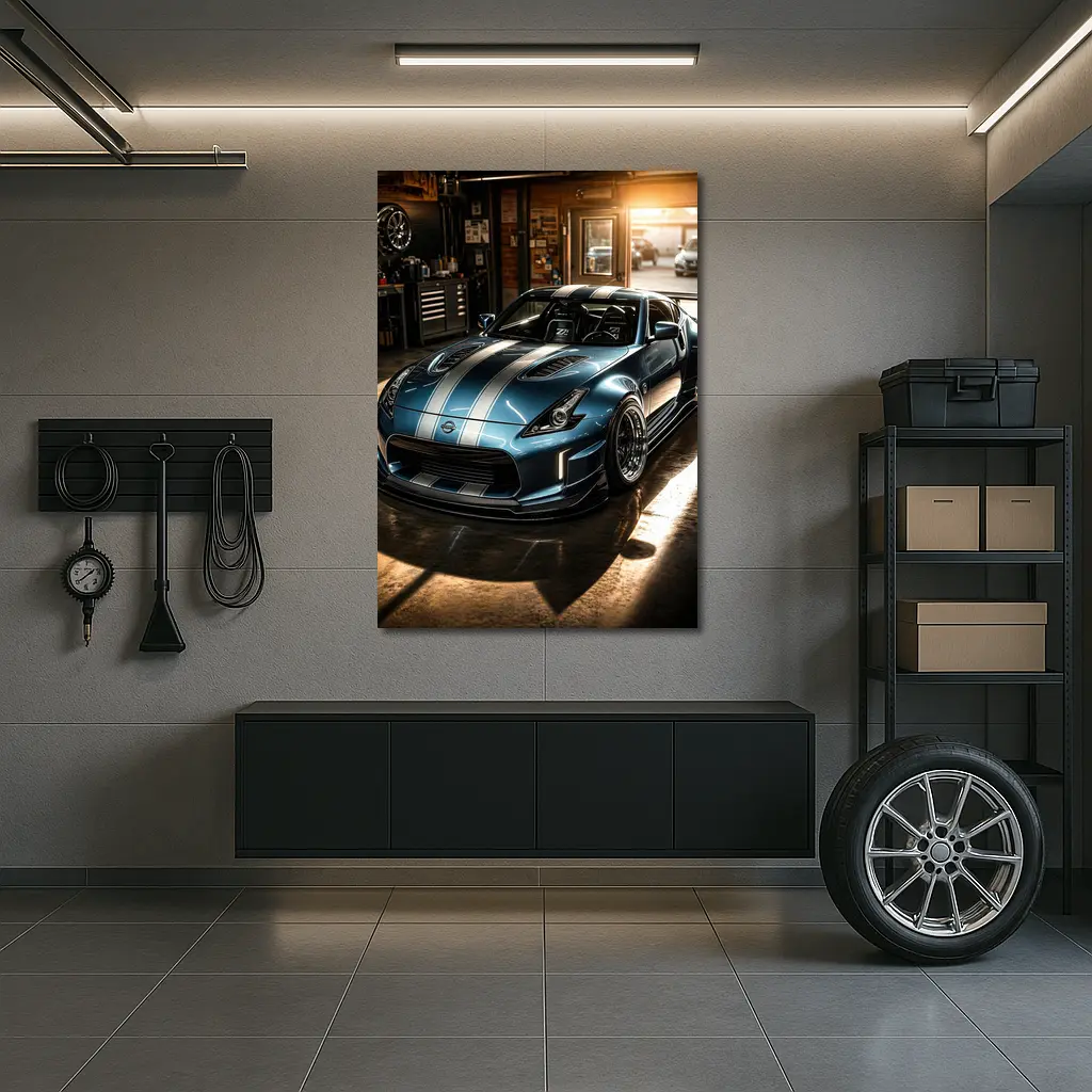 Nissan 370Z Wide Body Build Garage Scene – Wall Art