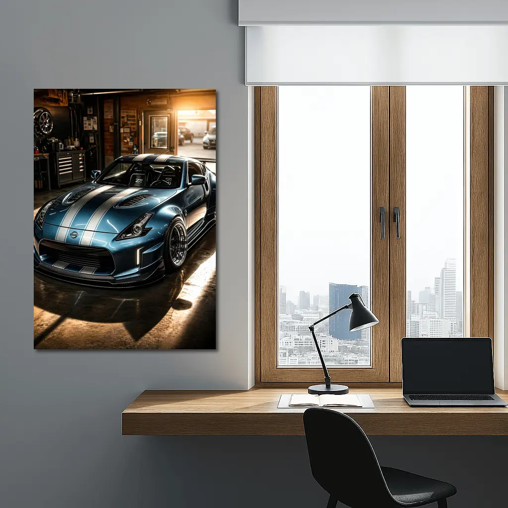 Nissan 370Z Wide Body Build Garage Scene – Wall Art