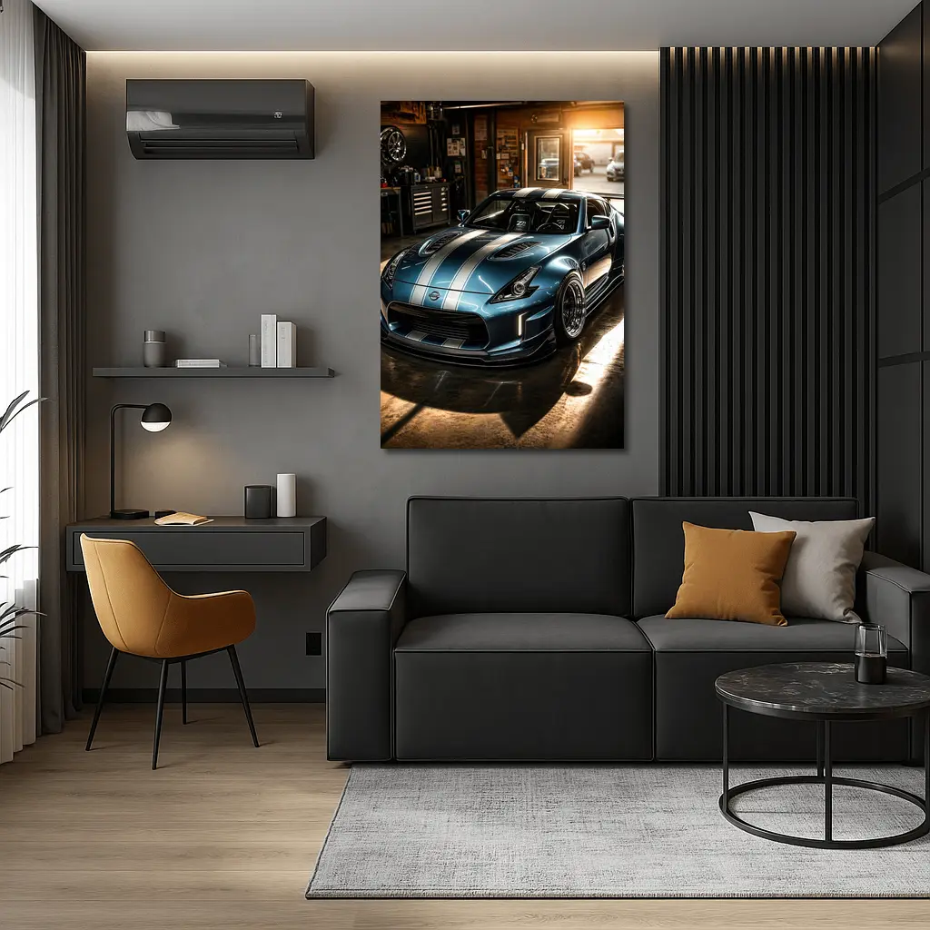 Nissan 370Z Wide Body Build Garage Scene – Wall Art