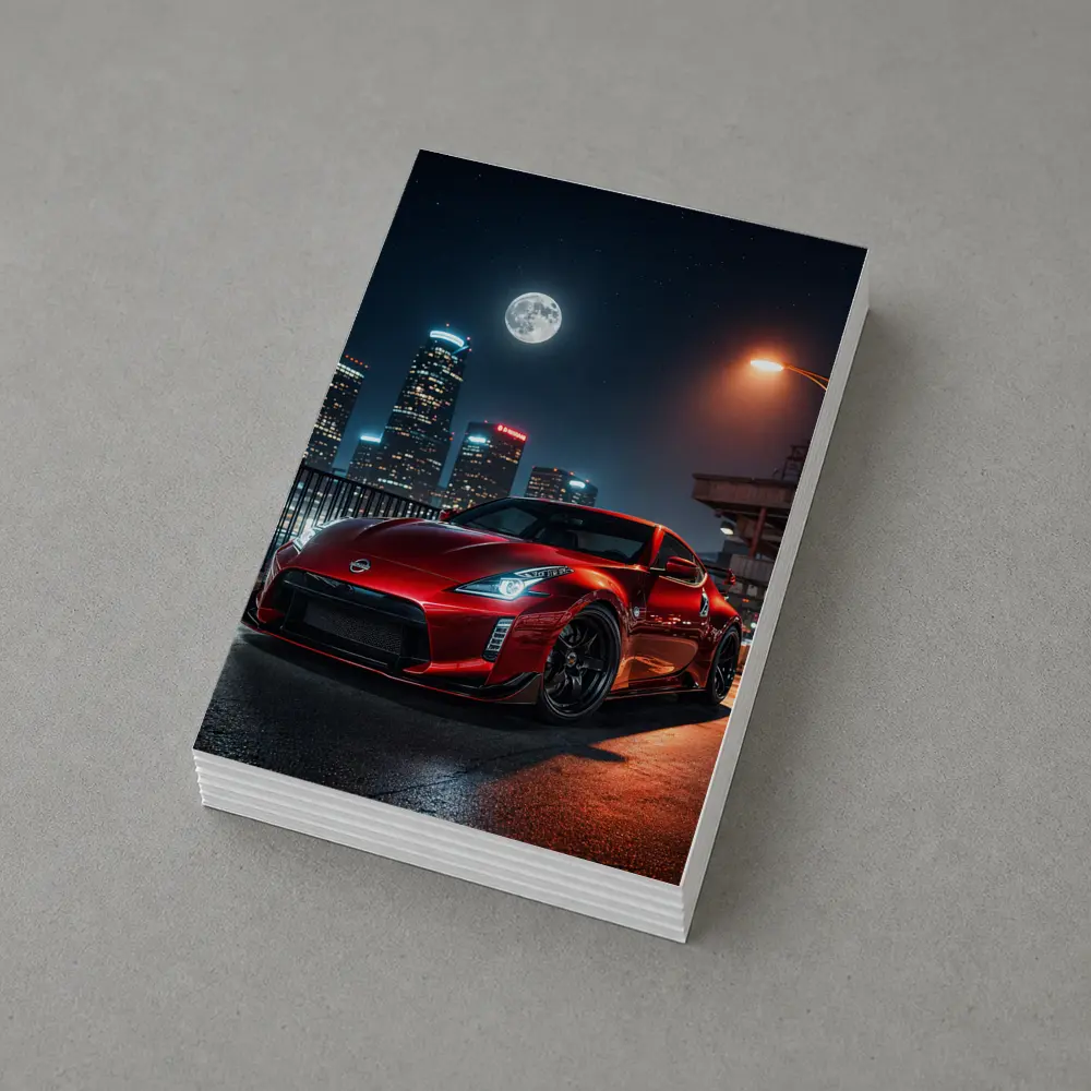 Nissan 370Z Red City Night Skyline – Postcards
