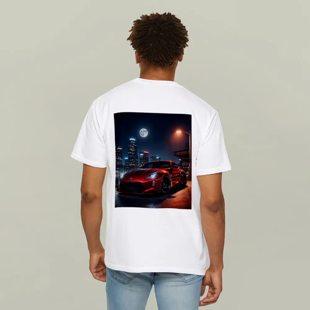 Nissan 370Z Red City Night Skyline – T-Shirts