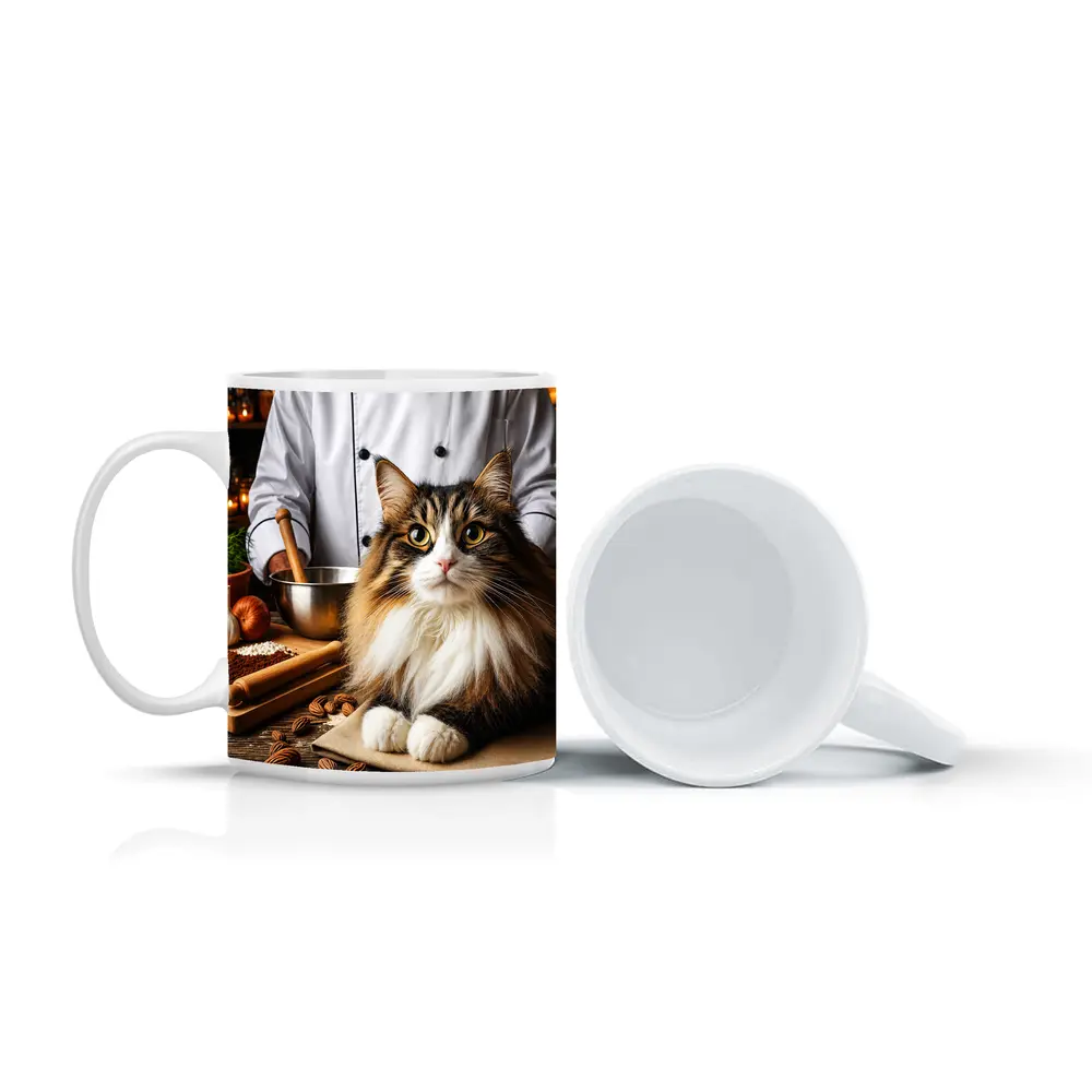 Norwegian Forest Cat Chef Kitchen Scene – Mugs