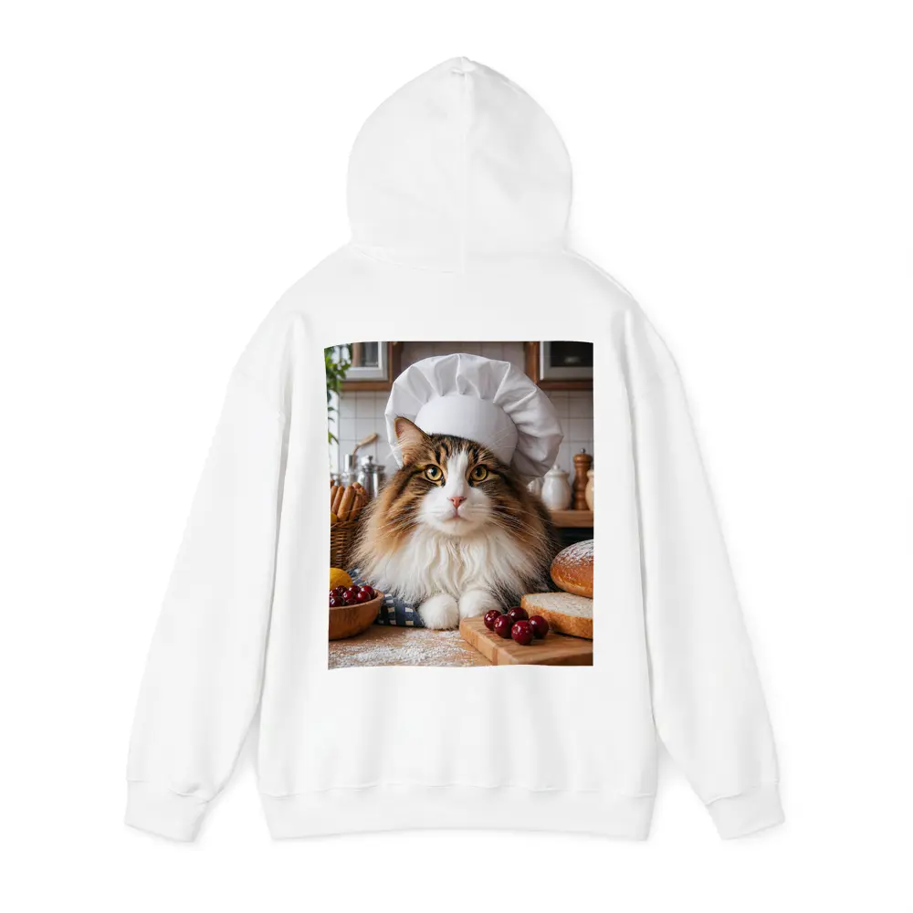 Norwegian Forest Cat Chef Kitchen Baking Scene – Hoodies