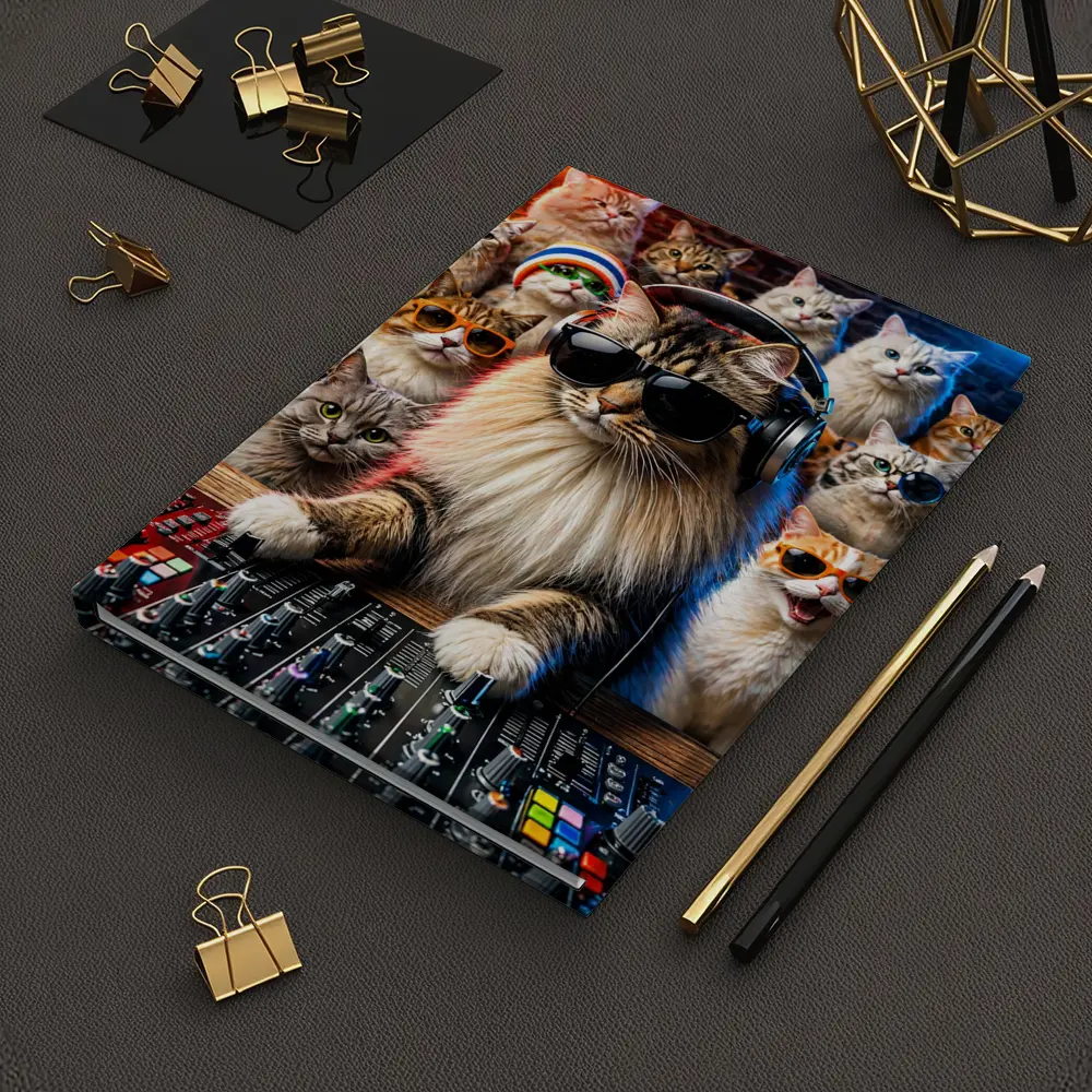 Norwegian Forest Cat DJ Nightclub Party Scene – Notebooks