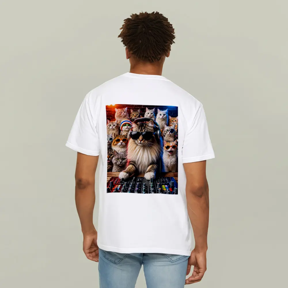 Norwegian Forest Cat DJ Nightclub Party Scene – T-Shirts