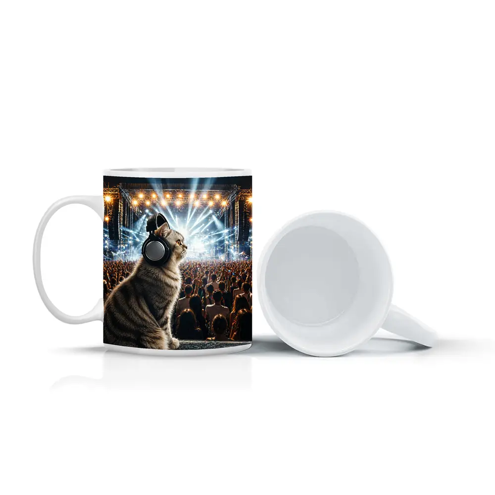 Norwegian Forest Cat At Music Festival Concert – Mugs