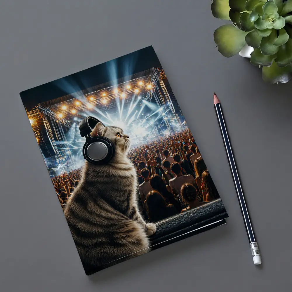 Norwegian Forest Cat At Music Festival Concert – Notebooks