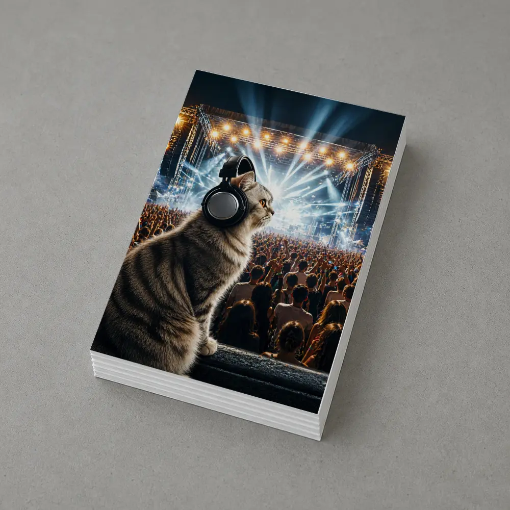 Norwegian Forest Cat At Music Festival Concert – Postcards