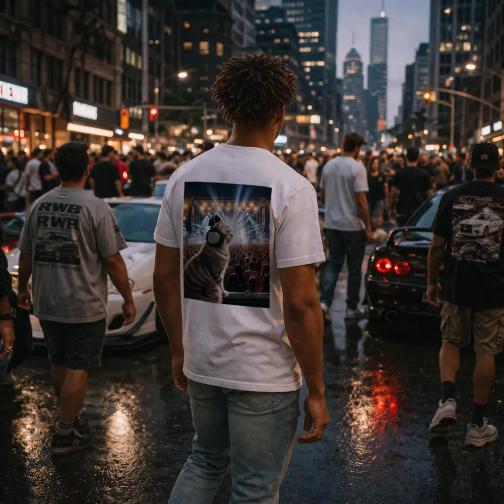 Norwegian Forest Cat At Music Festival Concert – T-Shirts