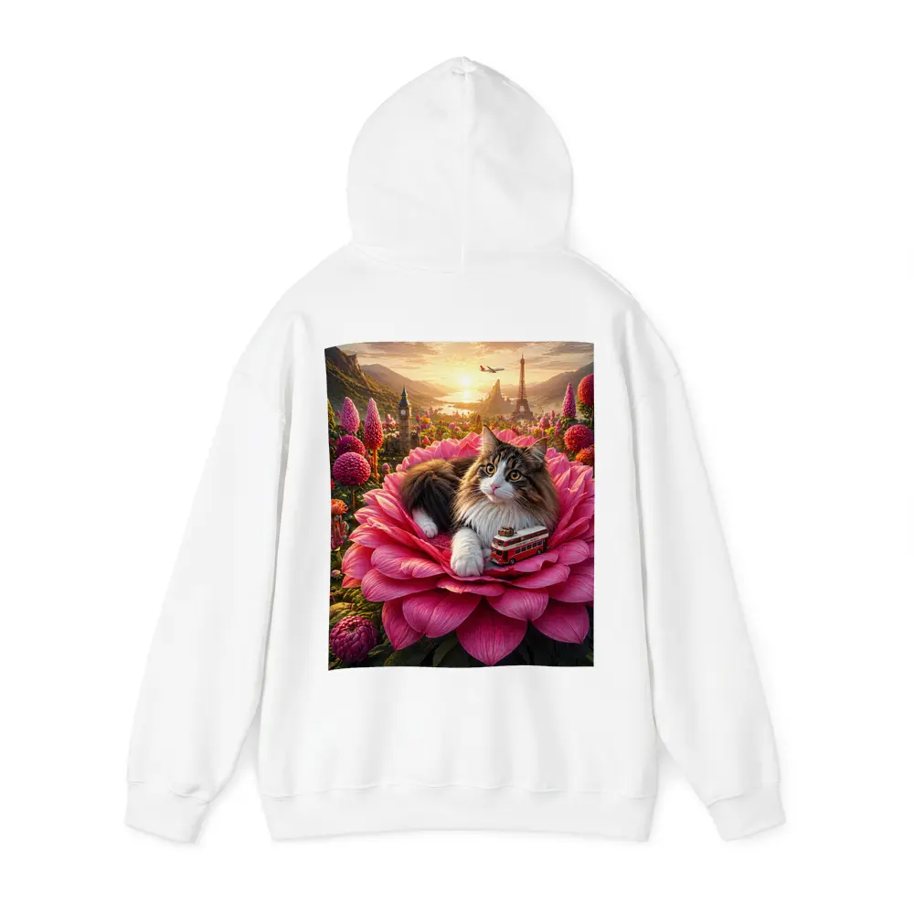 Norwegian Forest Cat Pink Flower London Paris – Hoodies