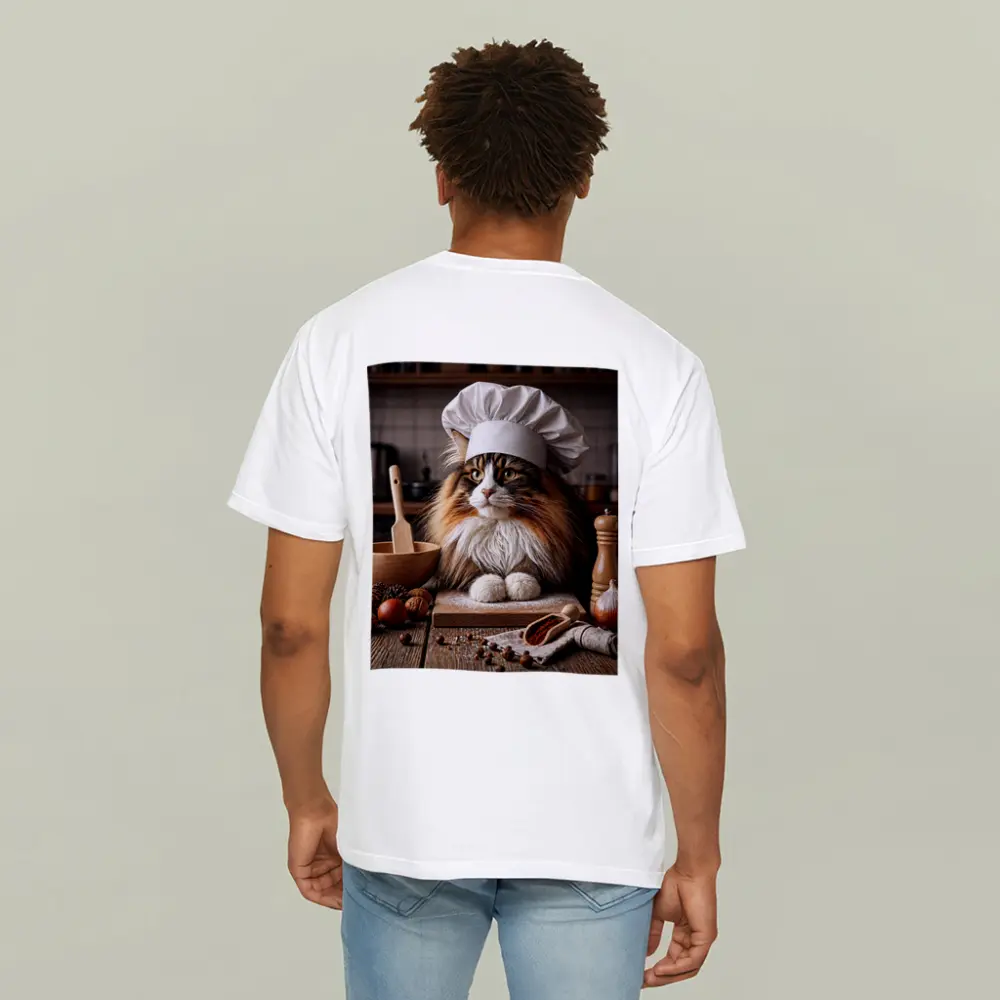Norwegian Forest Cat Chef Kitchen Portrait – T-Shirts