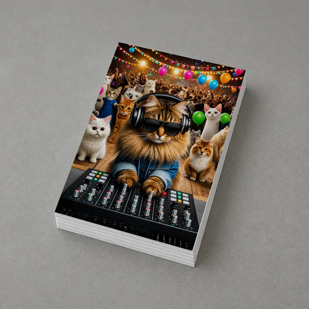 Norwegian Forest DJ Cat Party Crowd – Postcards