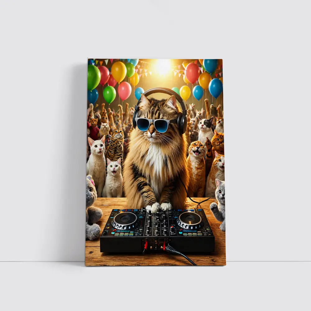 Norwegian Forest Cat DJ Party Balloons – Wall Art