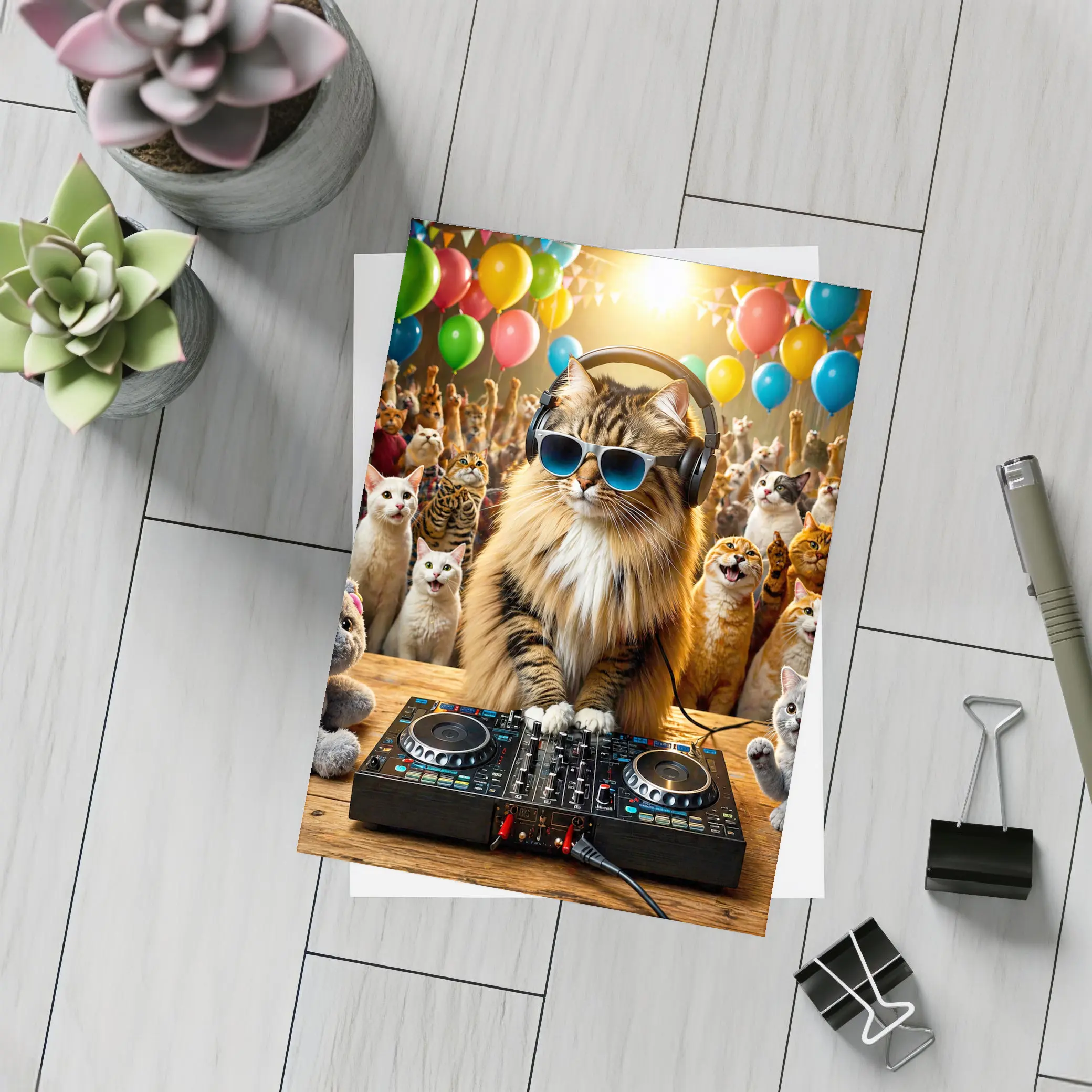 Norwegian Forest Cat DJ Party Balloons – Postcards