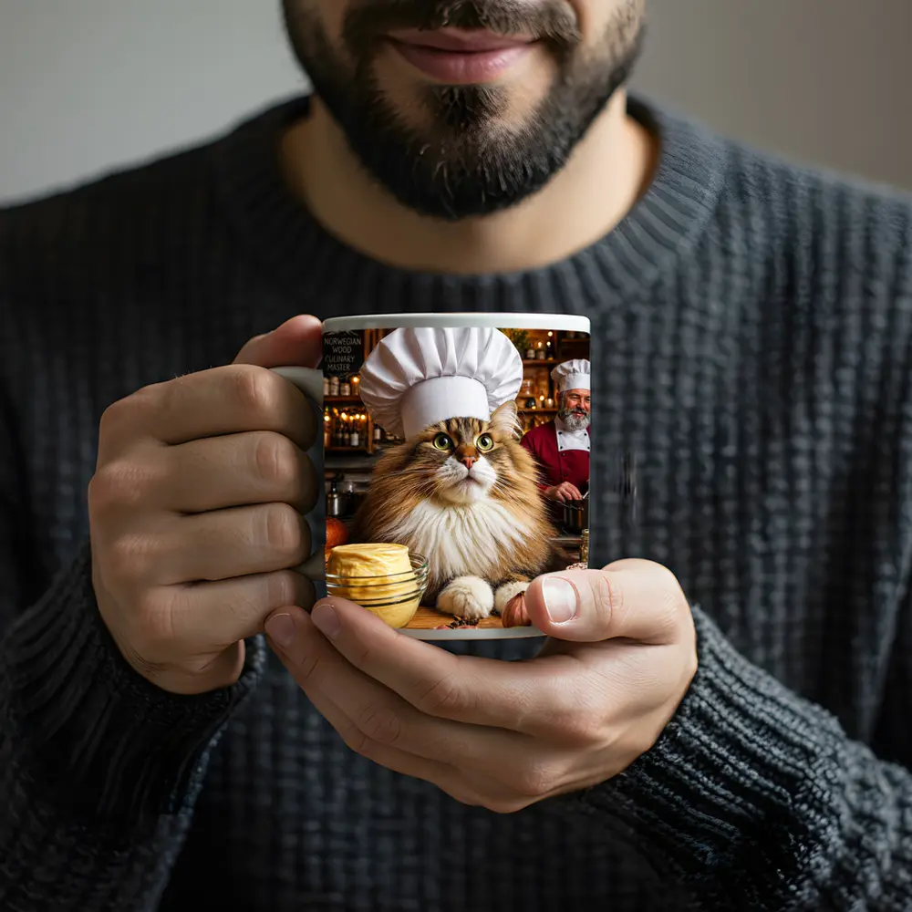 Norwegian Forest Cat Chef Cozy Kitchen – Mugs