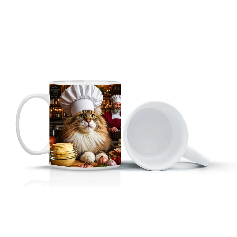 Norwegian Forest Cat Chef Cozy Kitchen – Mugs