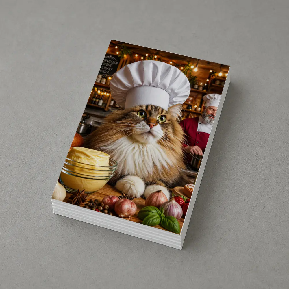 Norwegian Forest Cat Chef Cozy Kitchen – Postcards