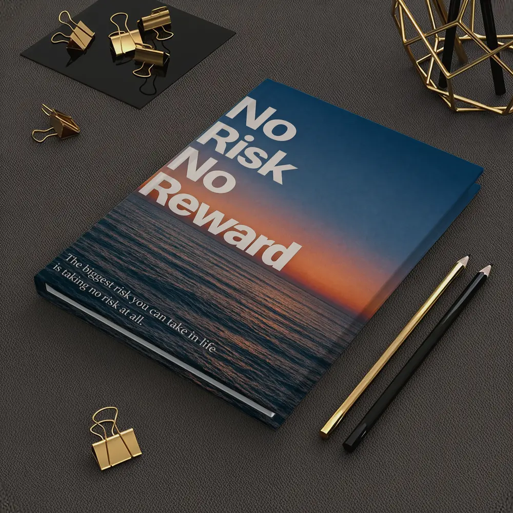 No Risk No Reward Ocean Sunset Quote – Notebooks
