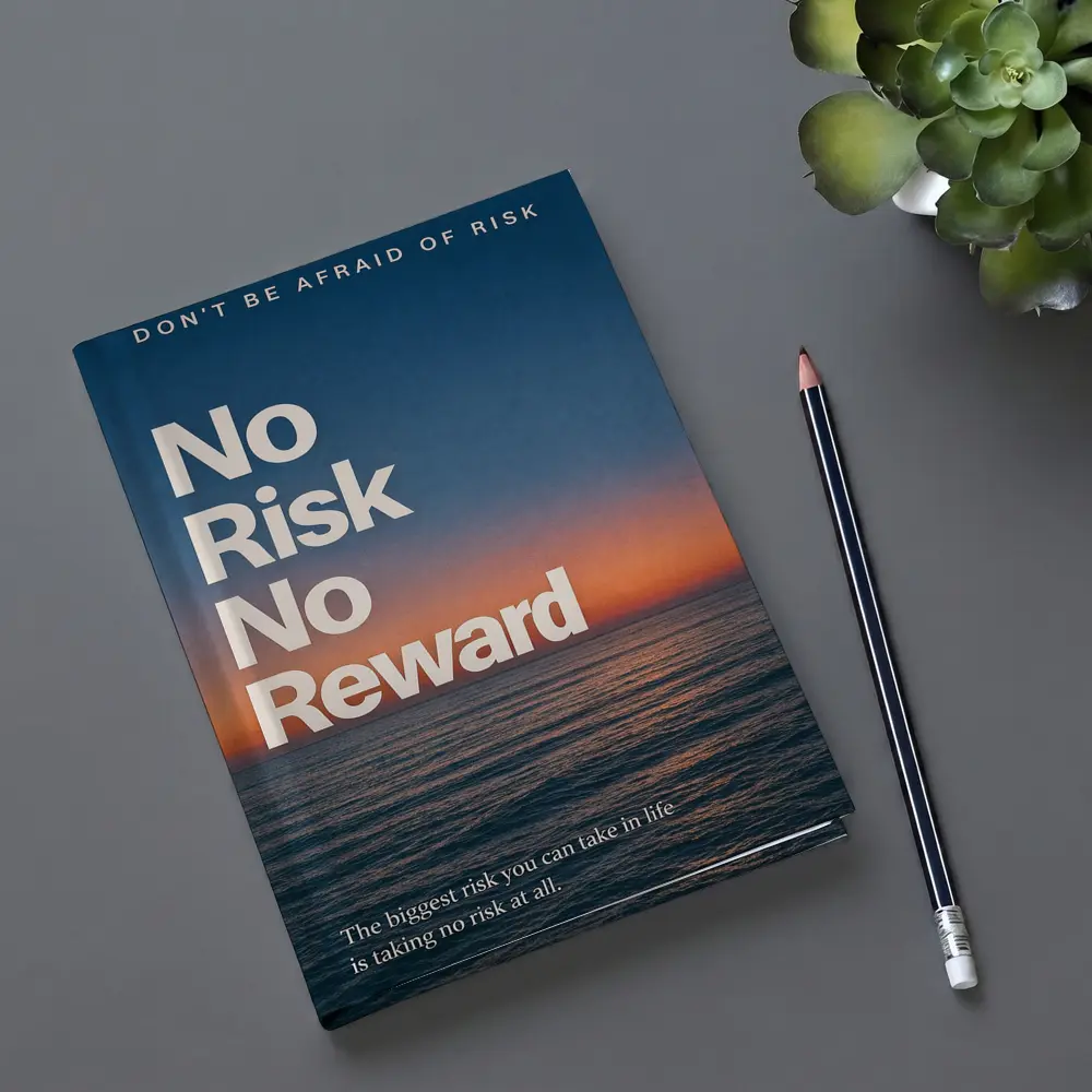No Risk No Reward Ocean Sunset Quote – Notebooks