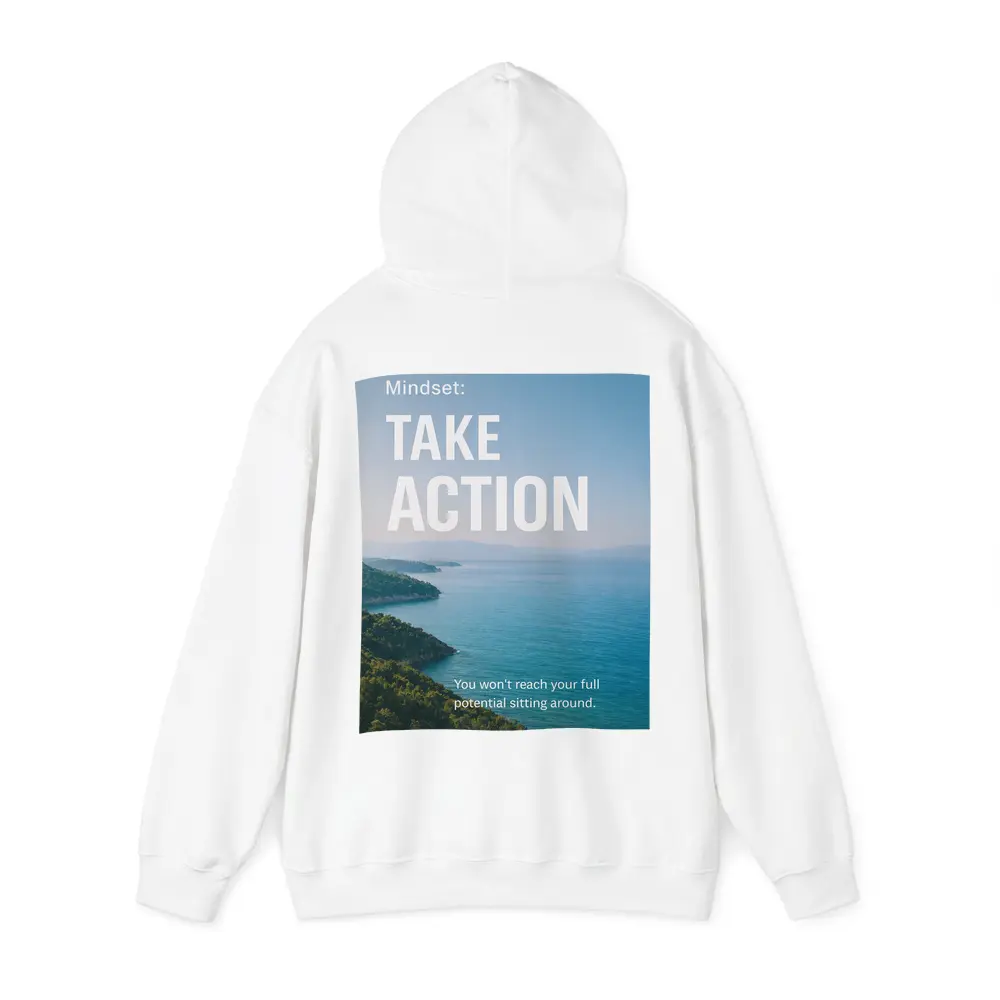 Take Action Mindset Quote Coastal Ocean View – Hoodies