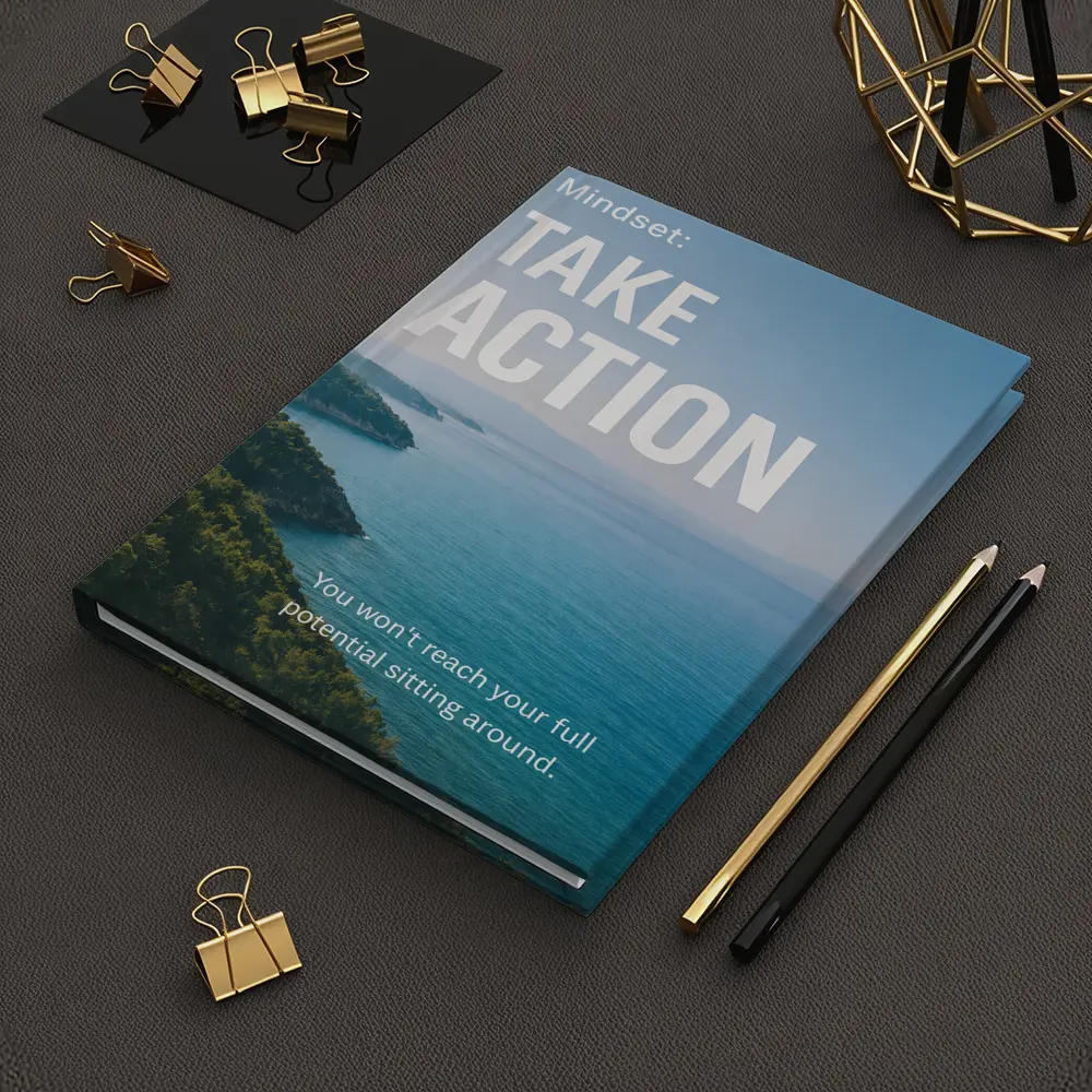 Take Action Mindset Quote Coastal Ocean View – Notebooks