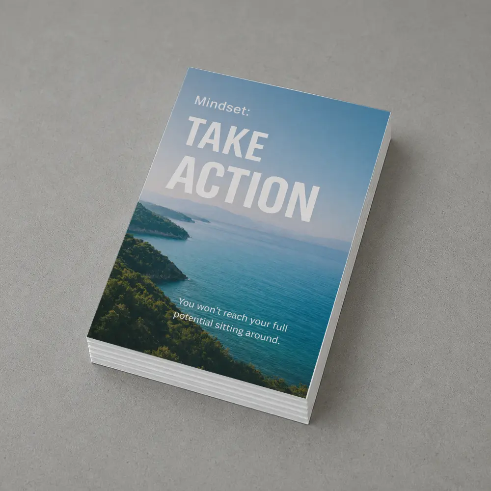 Take Action Mindset Quote Coastal Ocean View – Postcards