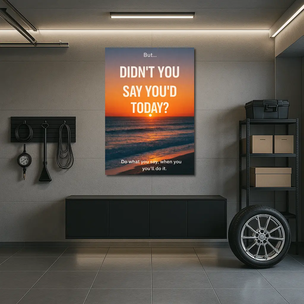 Discipline Quote Sunset Ocean Beach Art – Wall Art