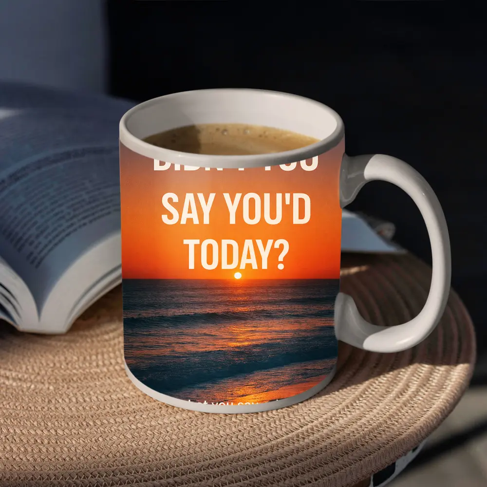 Discipline Quote Sunset Ocean Beach Art – Mugs